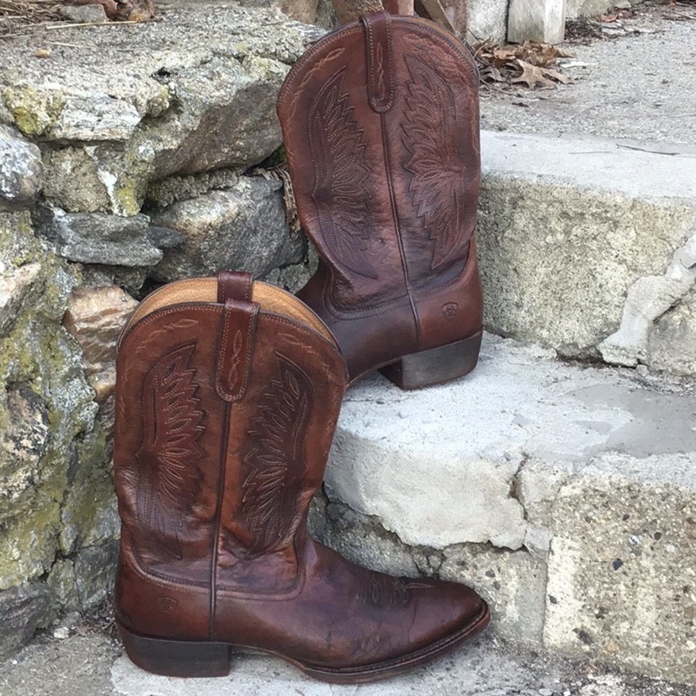 Men`s Ariat Throwdown Chocolate Western Cowboy Boots classic pullon leather 11
